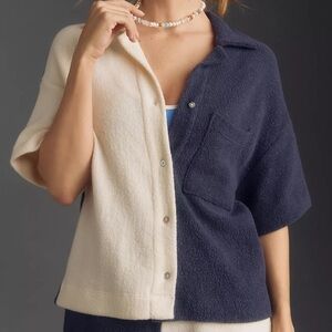 Sundry Sherpa Short-Sleeve Buttondown Tee. Size XL NWT